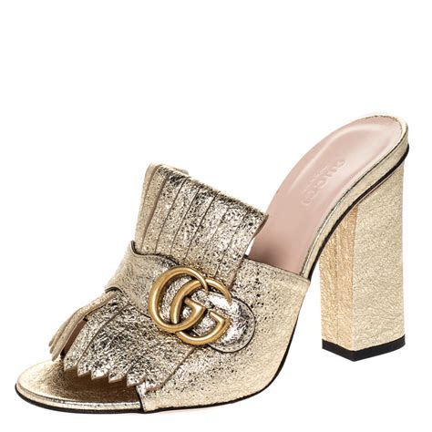 gucci mules gold|Gucci mules on sale.